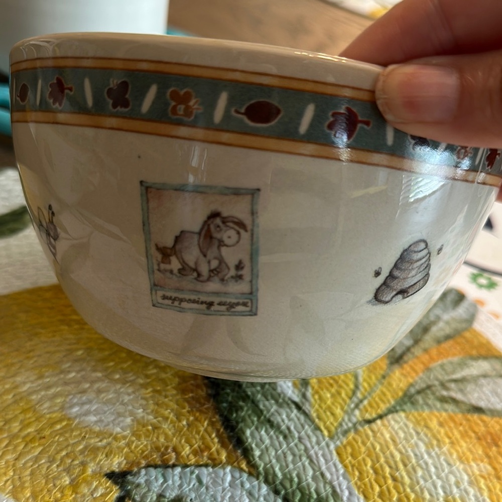 Disney Cream and Brown Bowls
